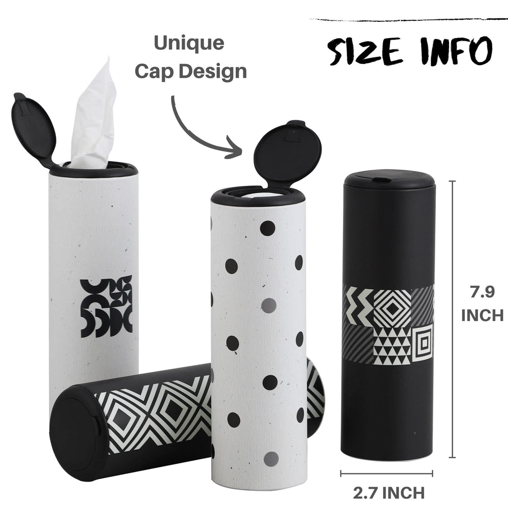 Four-pack round car tissue box from Winoo Design for bulk refreshment