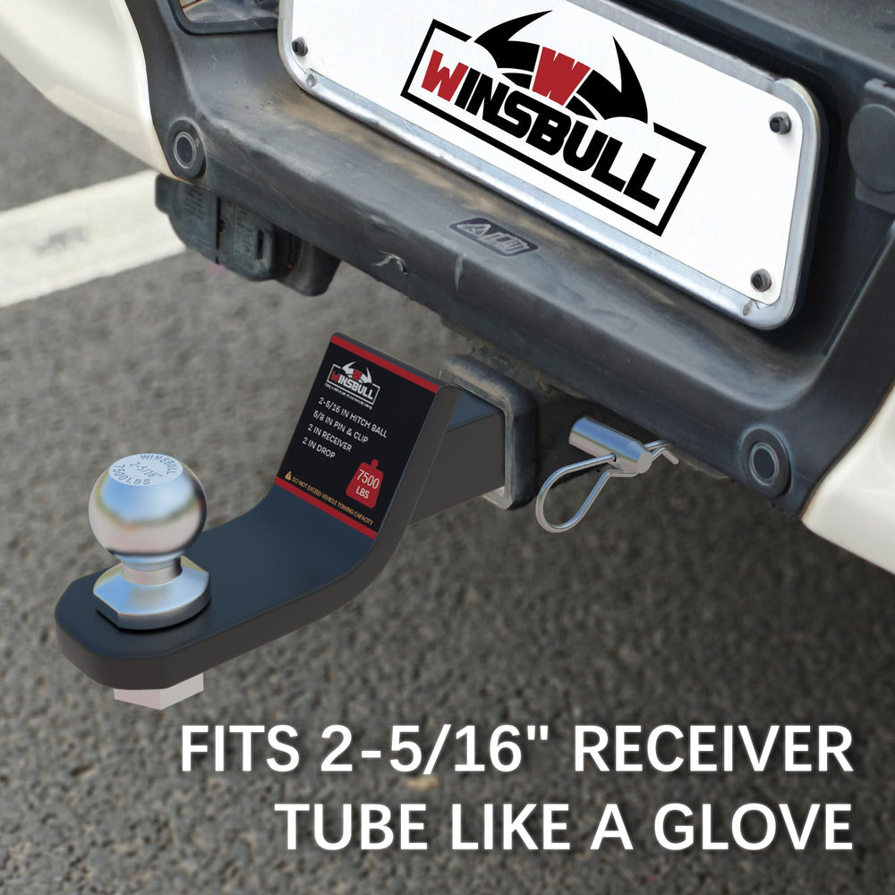 WINSBULL includes hitch pin and clip for immediate towing readiness.