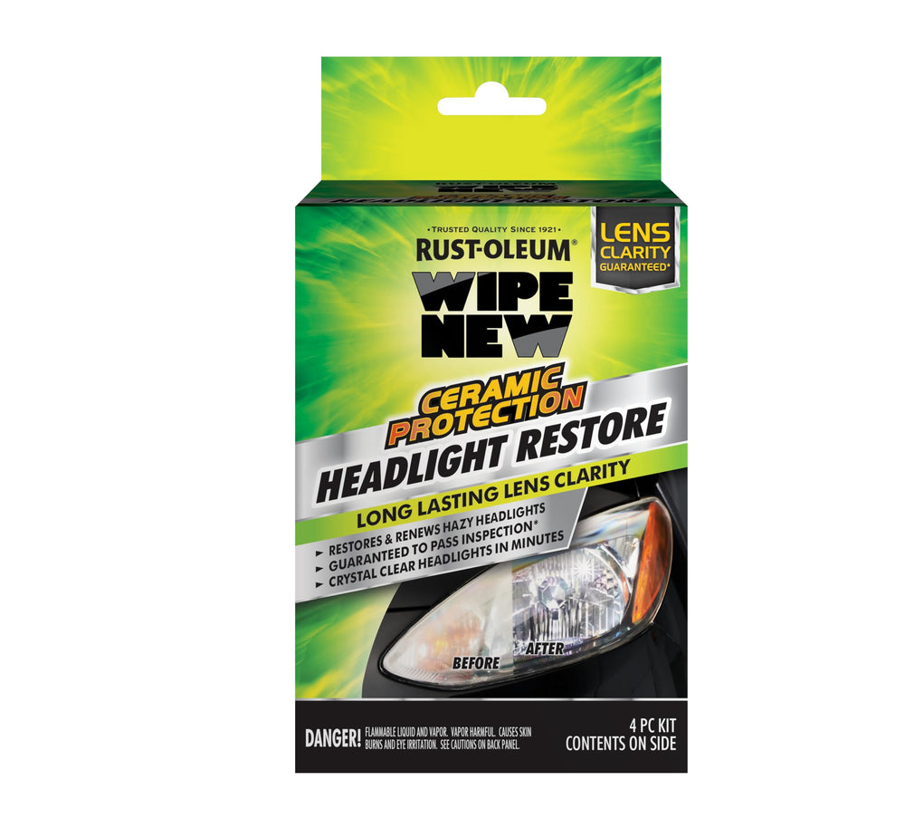 Wipe New headlight restore in action shows application for brighter nighttime visibility.