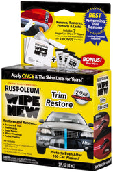 Rust-Oleum Wipe New Trim bottle application restores faded trim with a protective finish