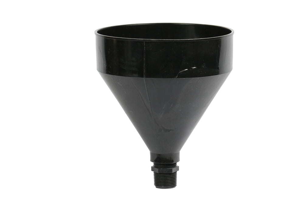 Close up of the WirthCo Funnel King spout showing controlled pouring.