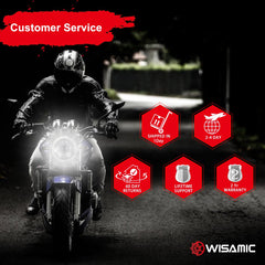 Wisamic 575 LED headlight beam pattern on a wall shows bright low and high modes.