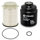 Wisamic 6.7L Cummins fuel filter set in Ram engine bay for clean fuel