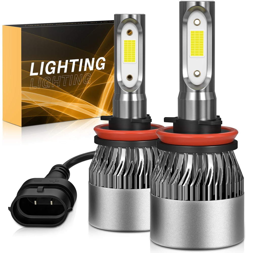 Wisondap H8/H9/H11 bulbs with 6500K cool white beam improving night visibility