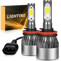 Wisondap H8/H9/H11 bulbs with 6500K cool white beam improving night visibility