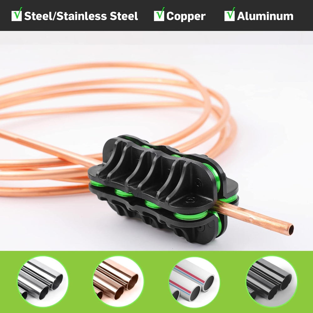 Wisscool tube straightener showing aluminum alloy rollers and rugged body.