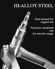Wisscool swaging tool in use with a pipe expander