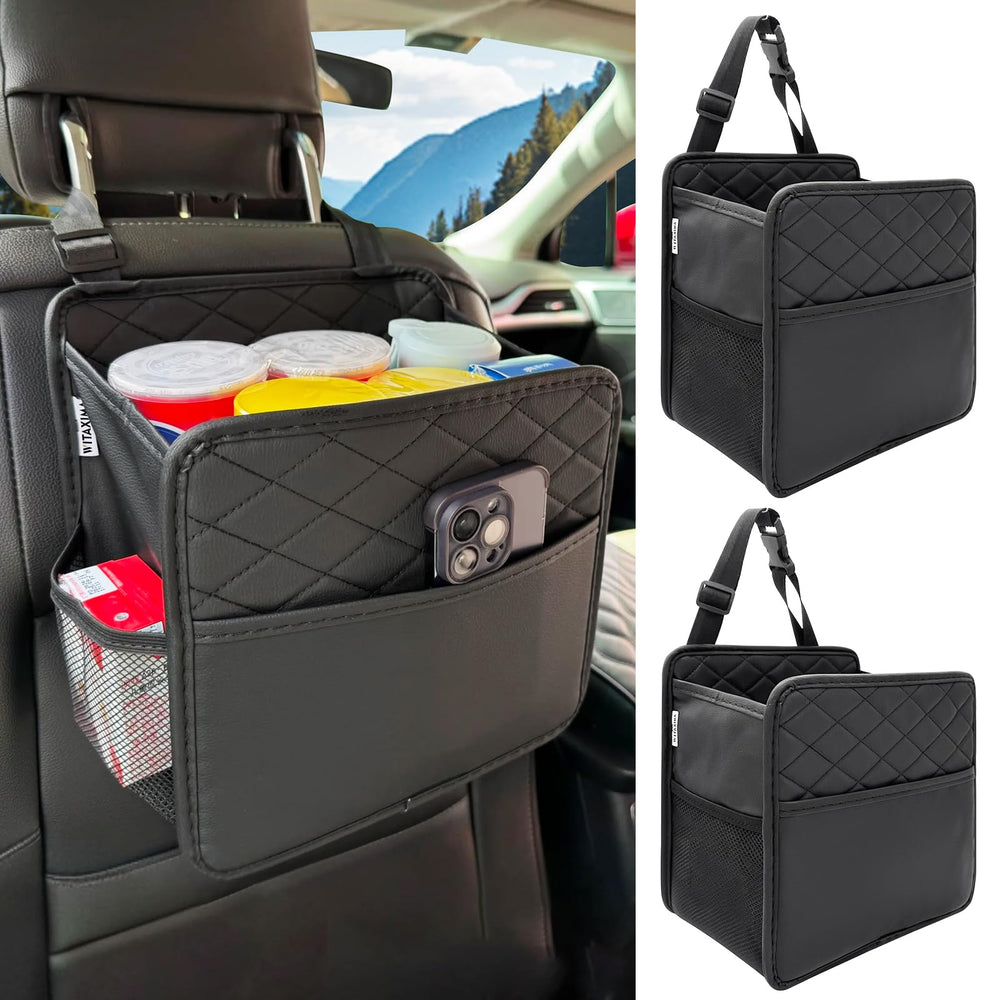 Witaxima two-pack backseat organizer with pockets showing clutter-free storage