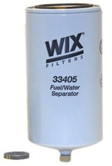WIX 33405 heavy duty spin-on fuel water separator showing a durable pleated filter.