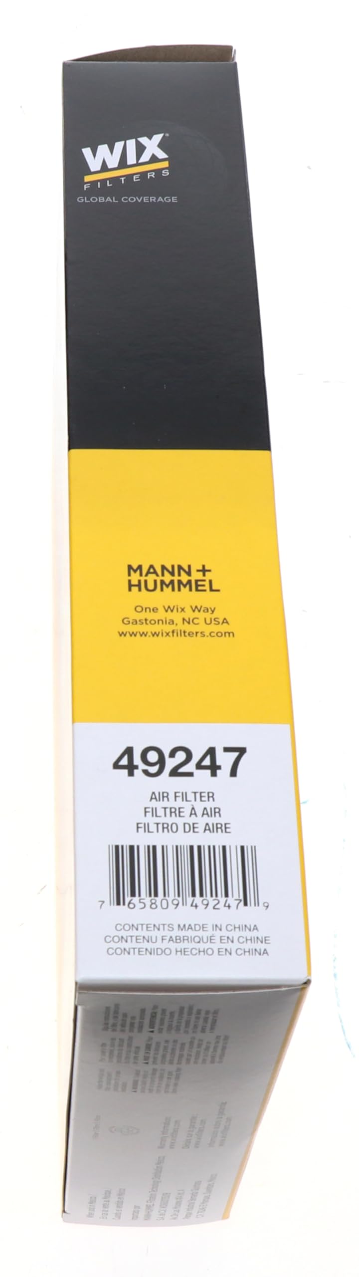Wix 49247 air filter dimensions graphic demonstrates proper fit