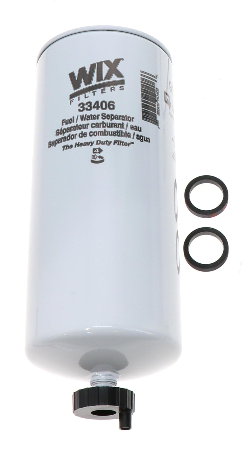 WIX 33406 heavy-duty spin-on fuel water separator assembly for clean fuel intake