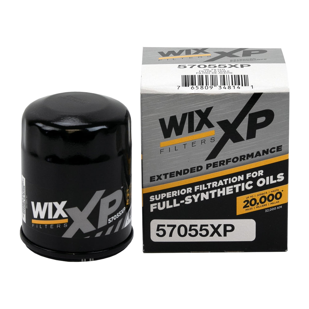 WIX XP oil filter close-up highlights media and seals for synthetic oil protection