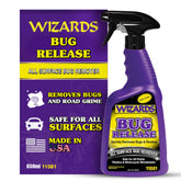 Wizards Bug Release bottle ready for safe bug residue removal on vehicles