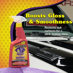 Mist-N-Shine on plastics clarifies surfaces and enhances clarity.