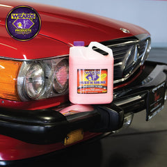 Wizards Mist-N-Shine gallon-refill packaging highlights sustainability and value.