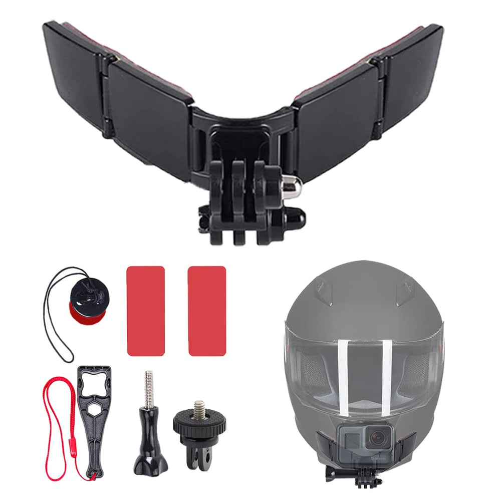 WLPREOE helmet chin mount with adhesive provides stable POV footage on full-face helmets.