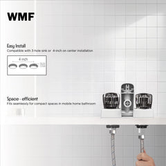 WMF 4-inch on-center installation fits 2-hole sinks in trailers