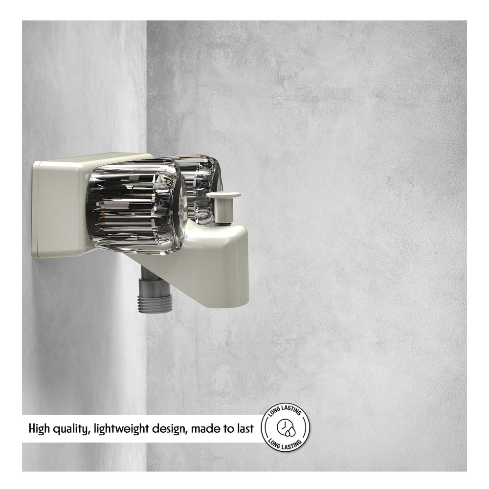 WMF RV tub and shower faucet parchment finish adds farmhouse style