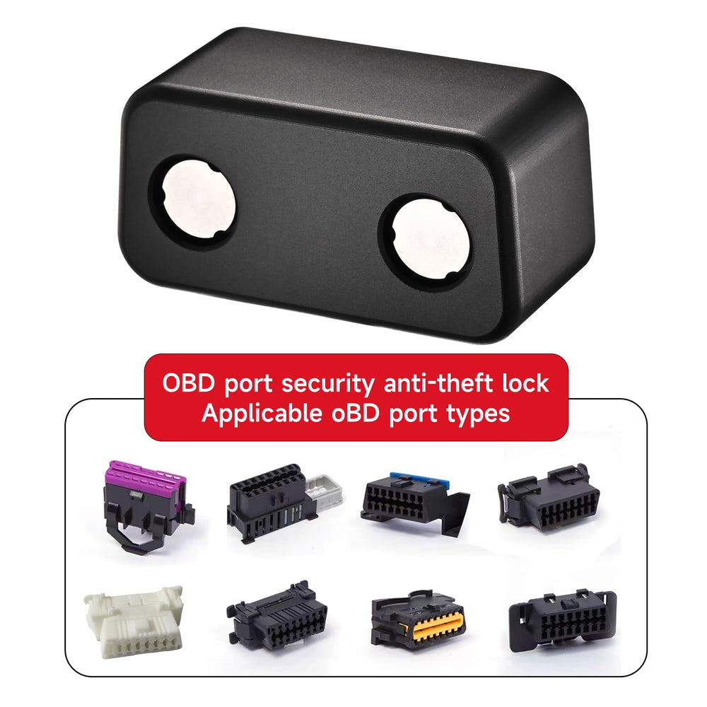 wmLzhen OBD2 port protector closeup in black shows sturdy aluminum body.