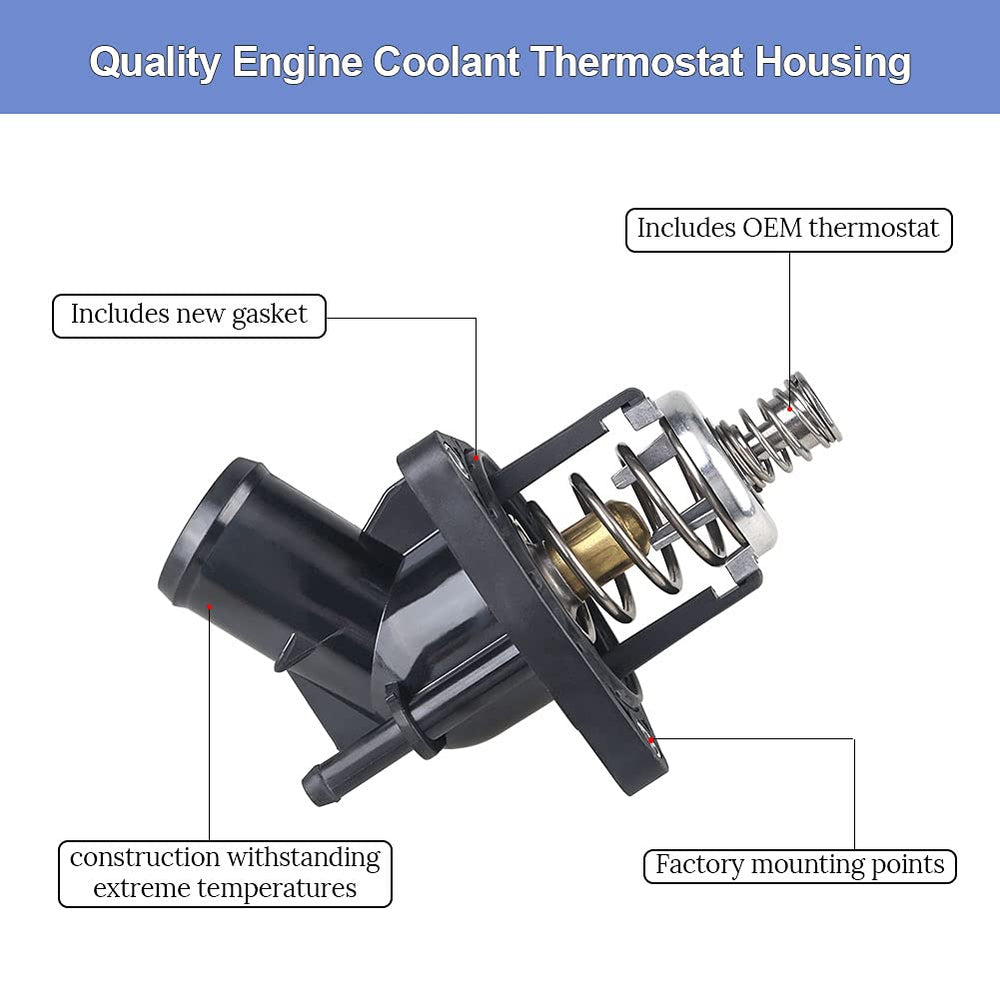 WMPHE engine coolant thermostat housing side view highlights compact design for easy installation
