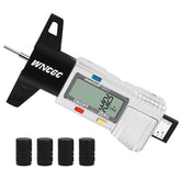 WNCGC tire depth gauge display shows clear readings for quick checks.