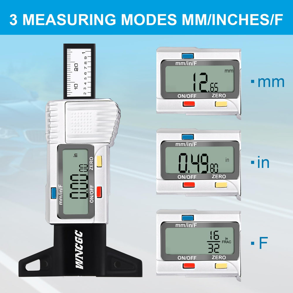 WNCGC tire depth gauge pocket-size design fits pockets for on-the-go checks.