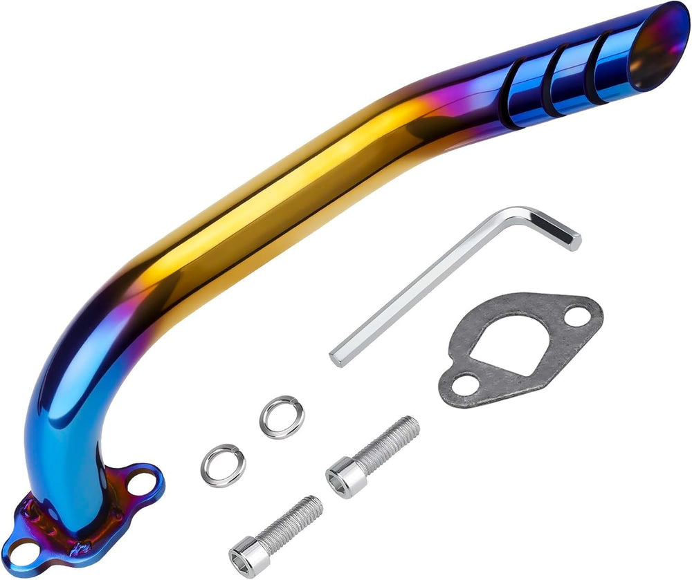 WNOOENG exhaust header kit installed on Coleman CT200u showing upgraded exhaust path and tone