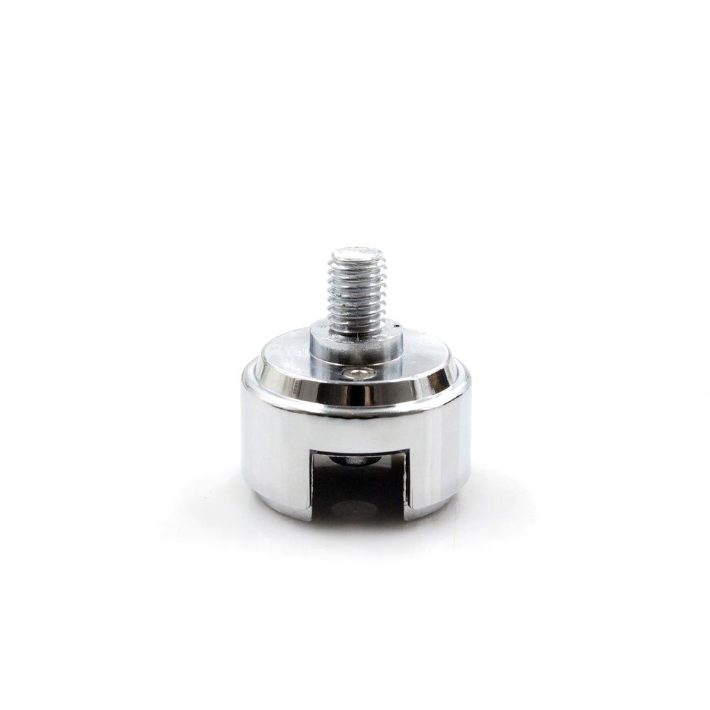 WnSEu chrome shift knob adapter closeup shows sturdy steel construction for durable use.