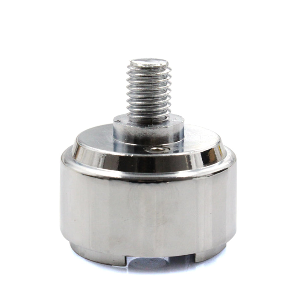 WnSEu chrome half-inch thread-on shift knob adapter, front view, enhances installation aesthetics.