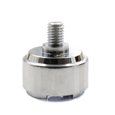 WnSEu chrome half-inch thread-on shift knob adapter, front view, enhances installation aesthetics.