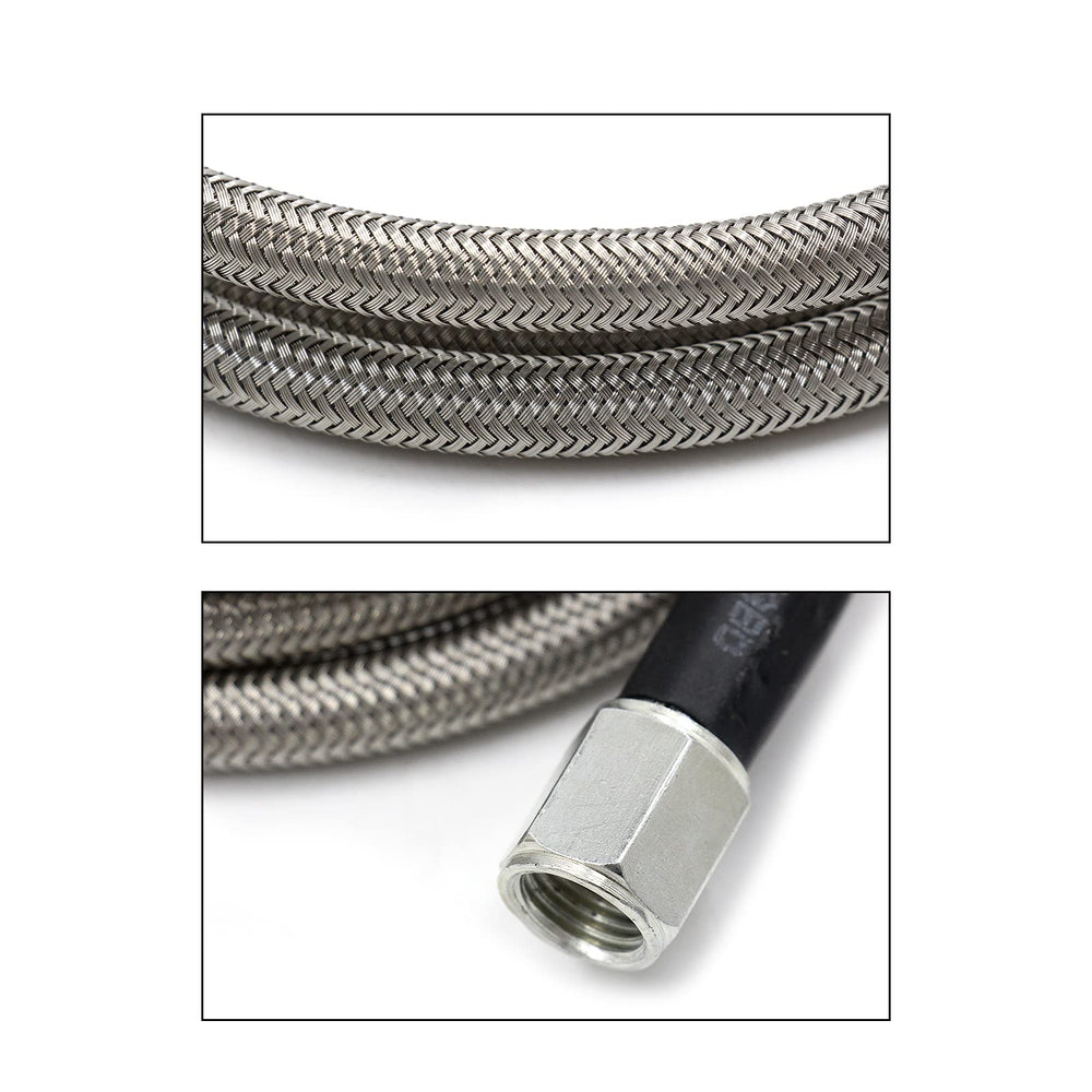 WnSEu stainless steel quick-connect fittings secure turbo connections.