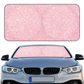 Woanger windshield sunshade with pink sequins blocks heat and UV for front window
