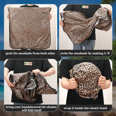 Woanger leopard size 63x31 inches covers large windshields effectively