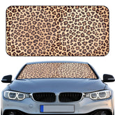 Woanger leopard windshield sunshade unfolded shields interior from heat and UV rays