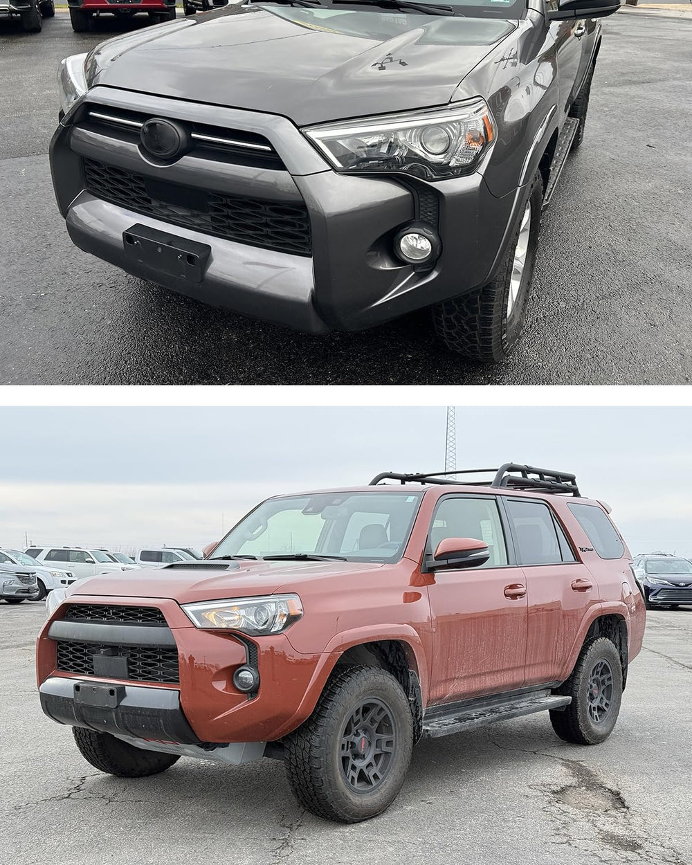 Front view of Wocch license plate bracket on Toyota 4Runner