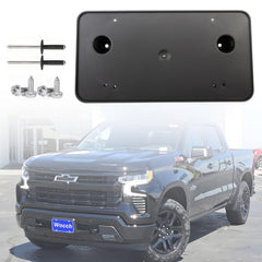 Wocch front license plate bracket on Silverado 1500 for secure mounting.