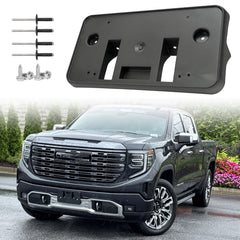Wocch front license plate frame on GMC Sierra 1500 front bumper for secure mounting