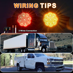 Wodvyss red 9-led round marker light close-up with high-contrast signaling