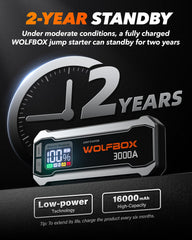 WOLFBOX 3000A compact design for easy portability and storage.