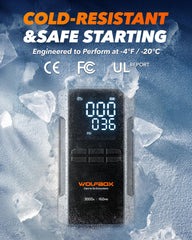 WOLFBOX 3000A rugged IP64 case protects it in rain and dust.