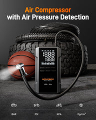 WOLFBOX 4000A tire inflation feature quickly reaches proper pressure