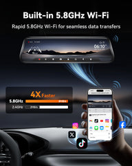 WOLFBOX G930 side profile showing slim mirror mount and easy installation