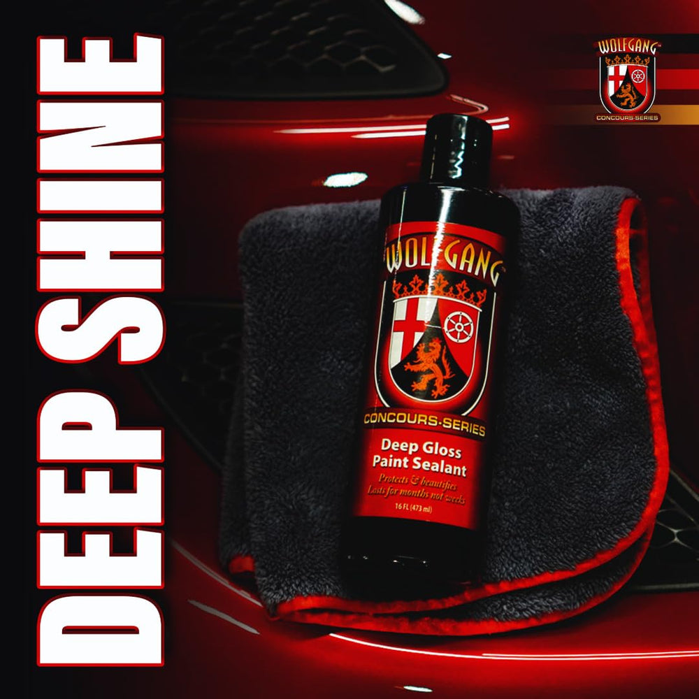 Wolfgang Concours Series Deep Gloss Shine closeup highlights rich color depth.