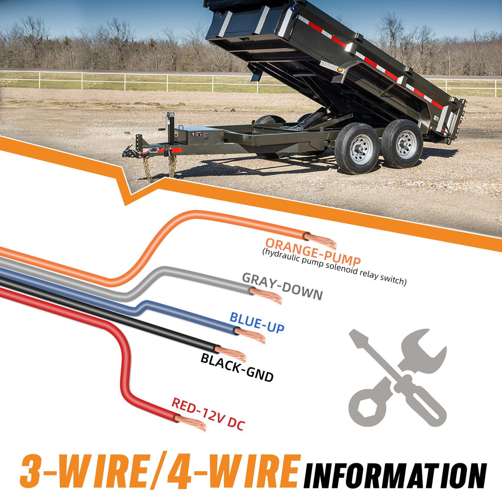 wolfwo two remotes included for dump and tilt operation