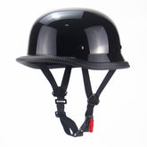 Woljay vintage half helmet in gloss black for urban rides.