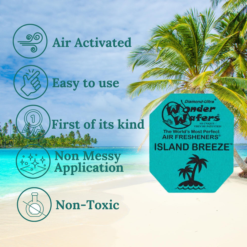 Wonder Wafers Island Breeze under-seat design delivers a discreet, long-lasting fragrance.