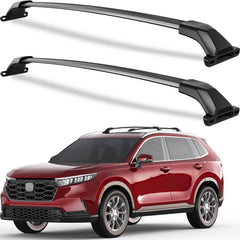 Wonderdriver 300lbs roof rack cross bars mounted on Honda CR-V with heavy luggage.
