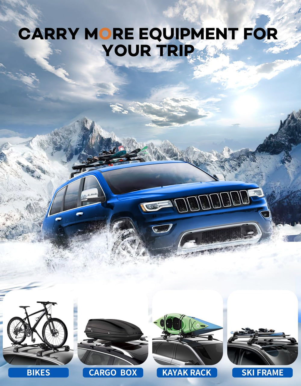 Wonderdriver versatile rooftop attachments for cargo bikes and kayaks