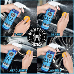Wontolf butter wet wax being applied for a deep, glossy finish.