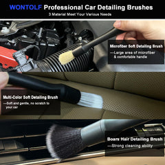 Wontolf detailing brush kit cleans crevices for precise detailing